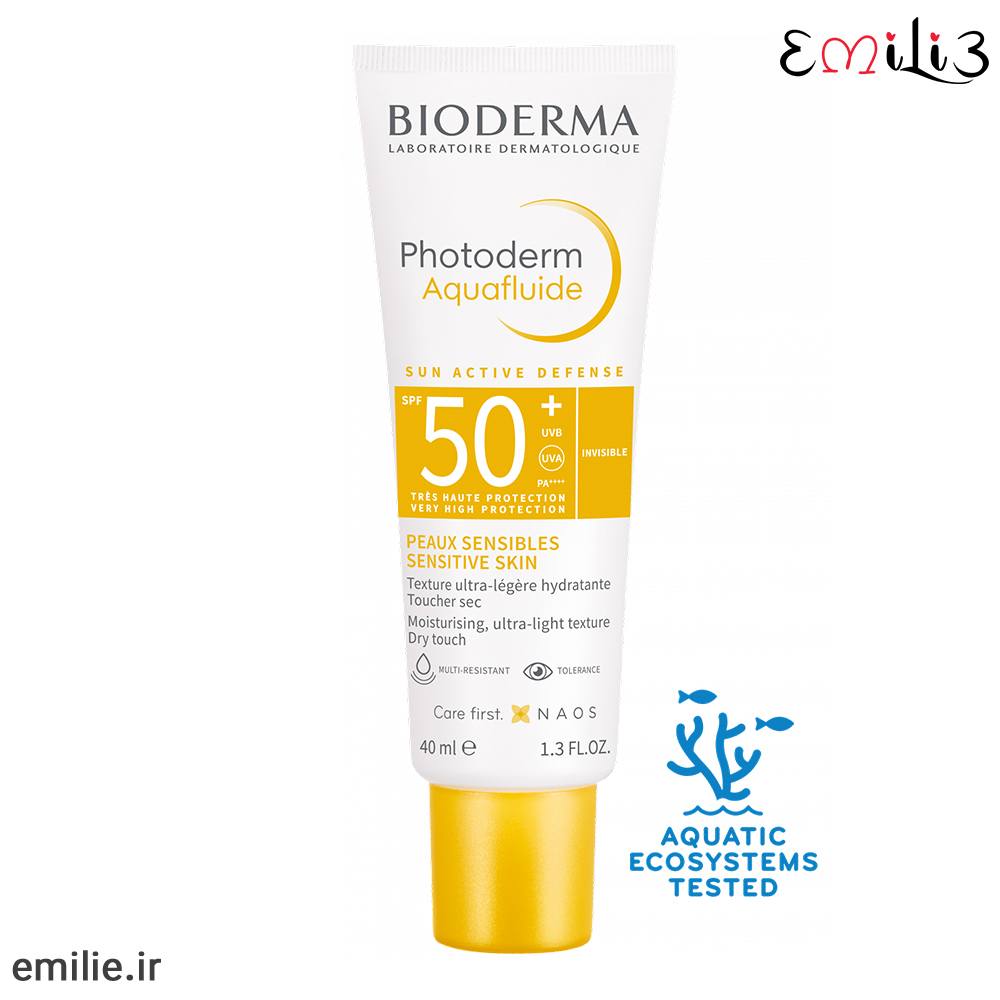 ضد آفتاب بی‌رنگ فتودرم آکوافلوئید SPF50+ بایودرما