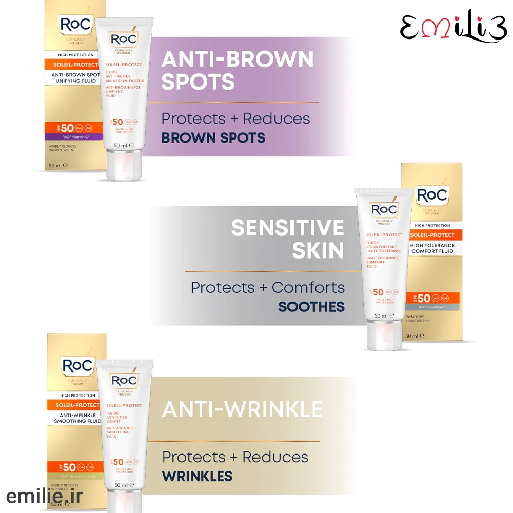 فلوئید ضد آفتاب پوست حساس SPF50 رک 50میل