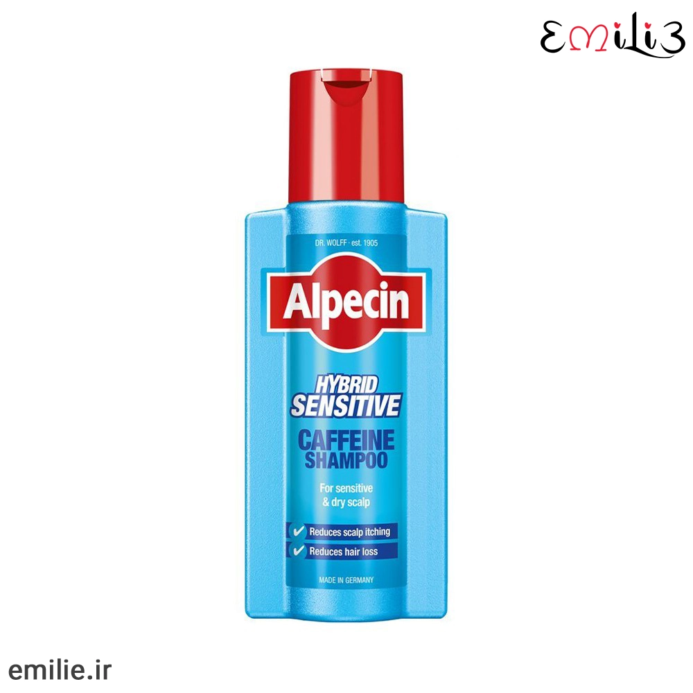 Alpecin Hybrid Caffeine Shampoo For sensitive or itchy scalps شامپو ضدریزش و آبرسان هیبرید کافئین Hybrid Caffeine آلپسین