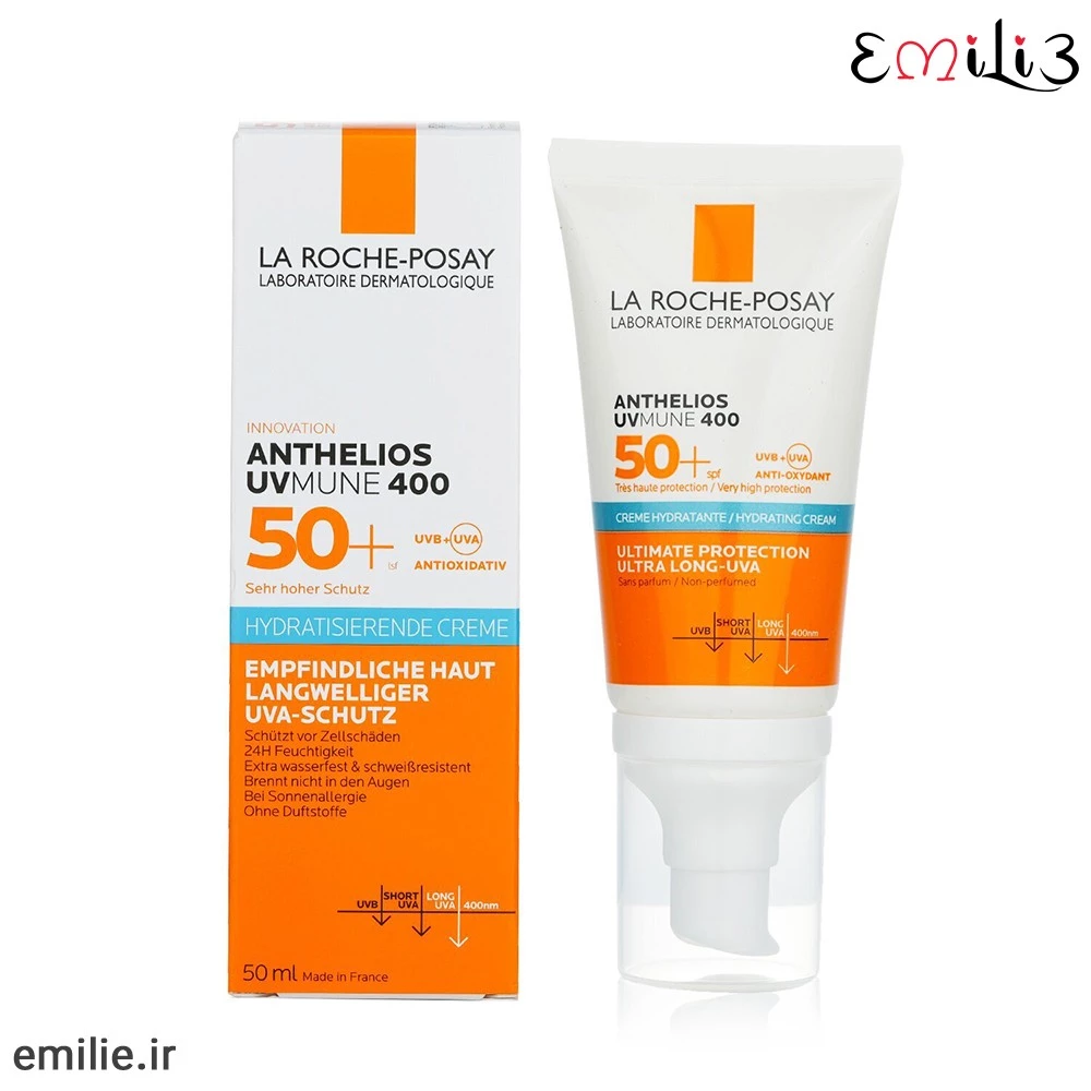 ضد آفتاب آبرسان spf 50 بی‌رنگ یووی مون 400 لاروش پوزای