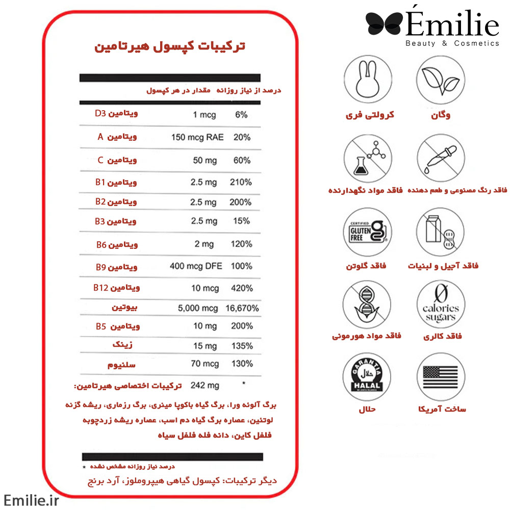 ترکیبات قرص هیرتامین