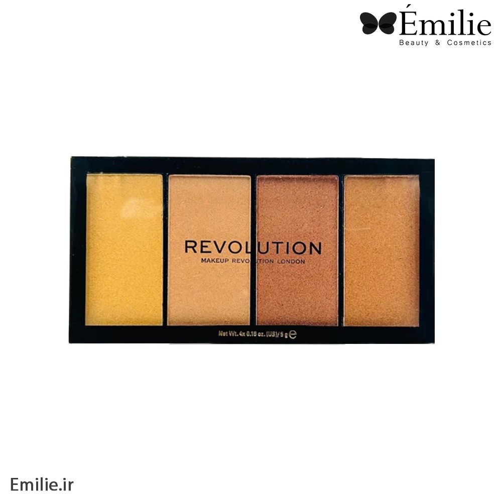 پالت هایلایتر و برنزر رولوشن مدل Reloaded Lustre Lights Warm
