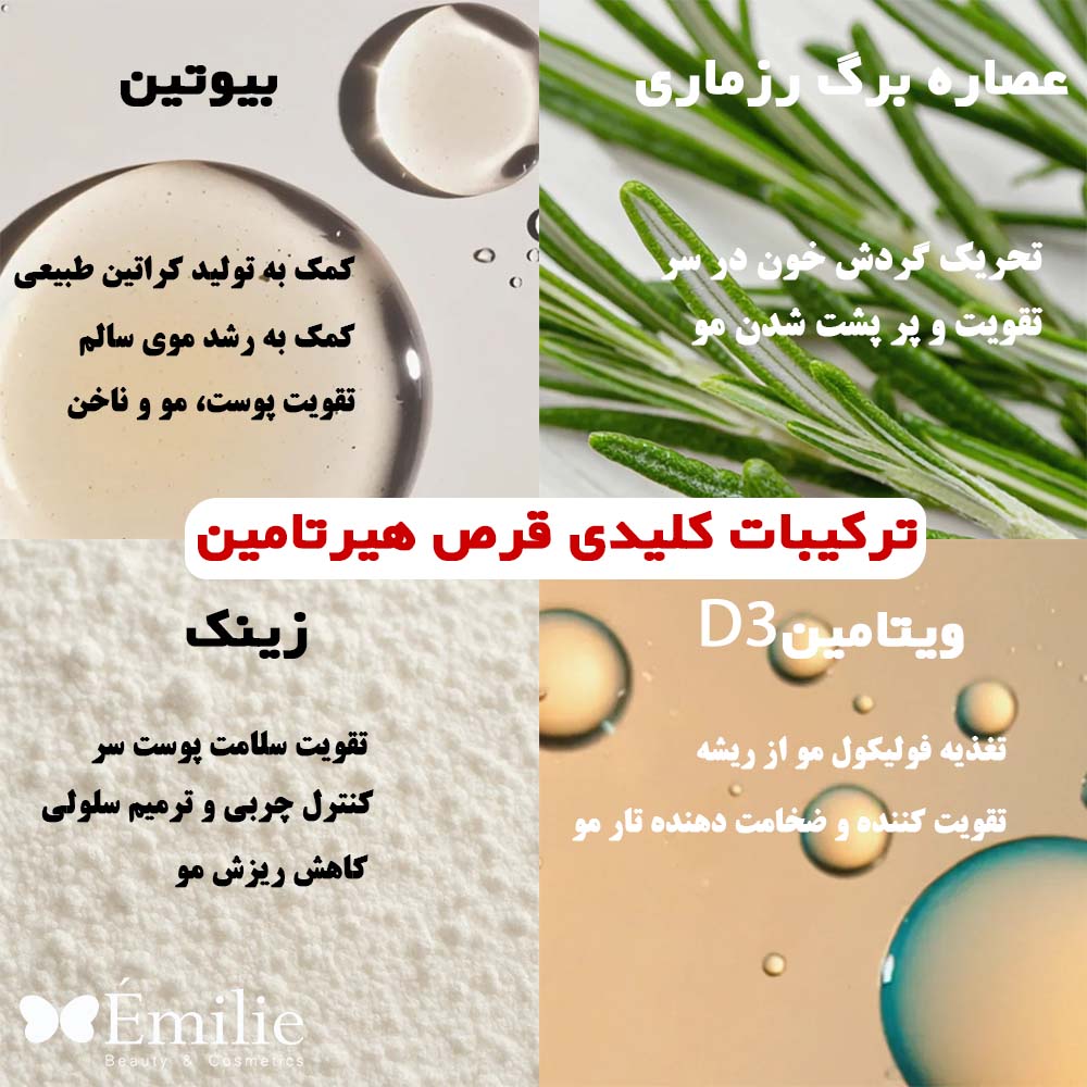 ترکیبات کلیدی قرص هیرتامین